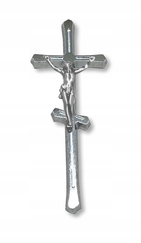 Maltézský pravoslavný kříž 25 cm s proužkem 8 cm chromovaný mosazný odlitek