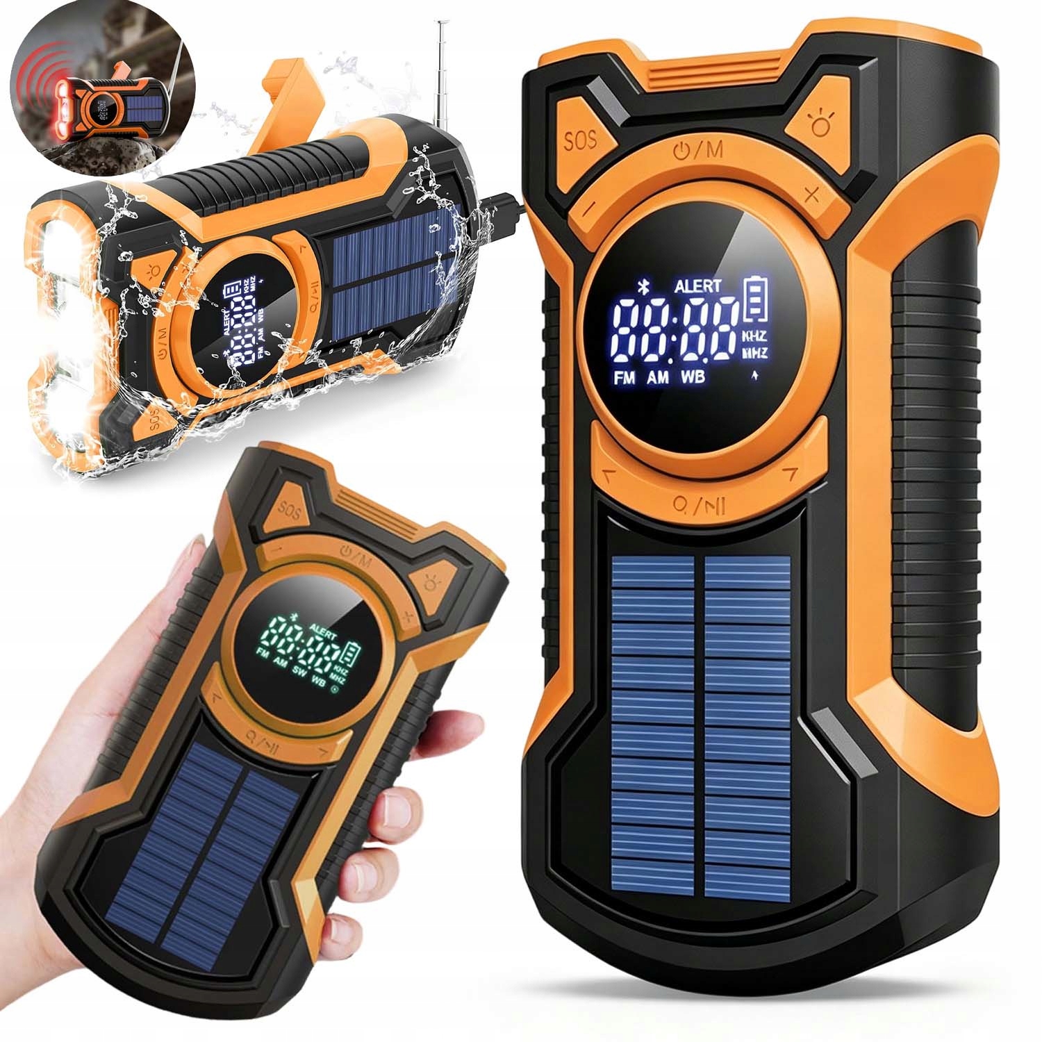 Přenosné Taktické Rádio S Klikou, Solární Baterie Usb-c Am/fm 5000MAH