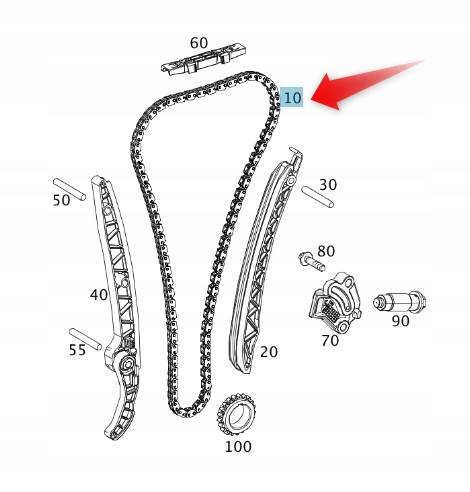 Rozvodový Řetěz Mercedes M270 M264 M274 M260 A0009935002