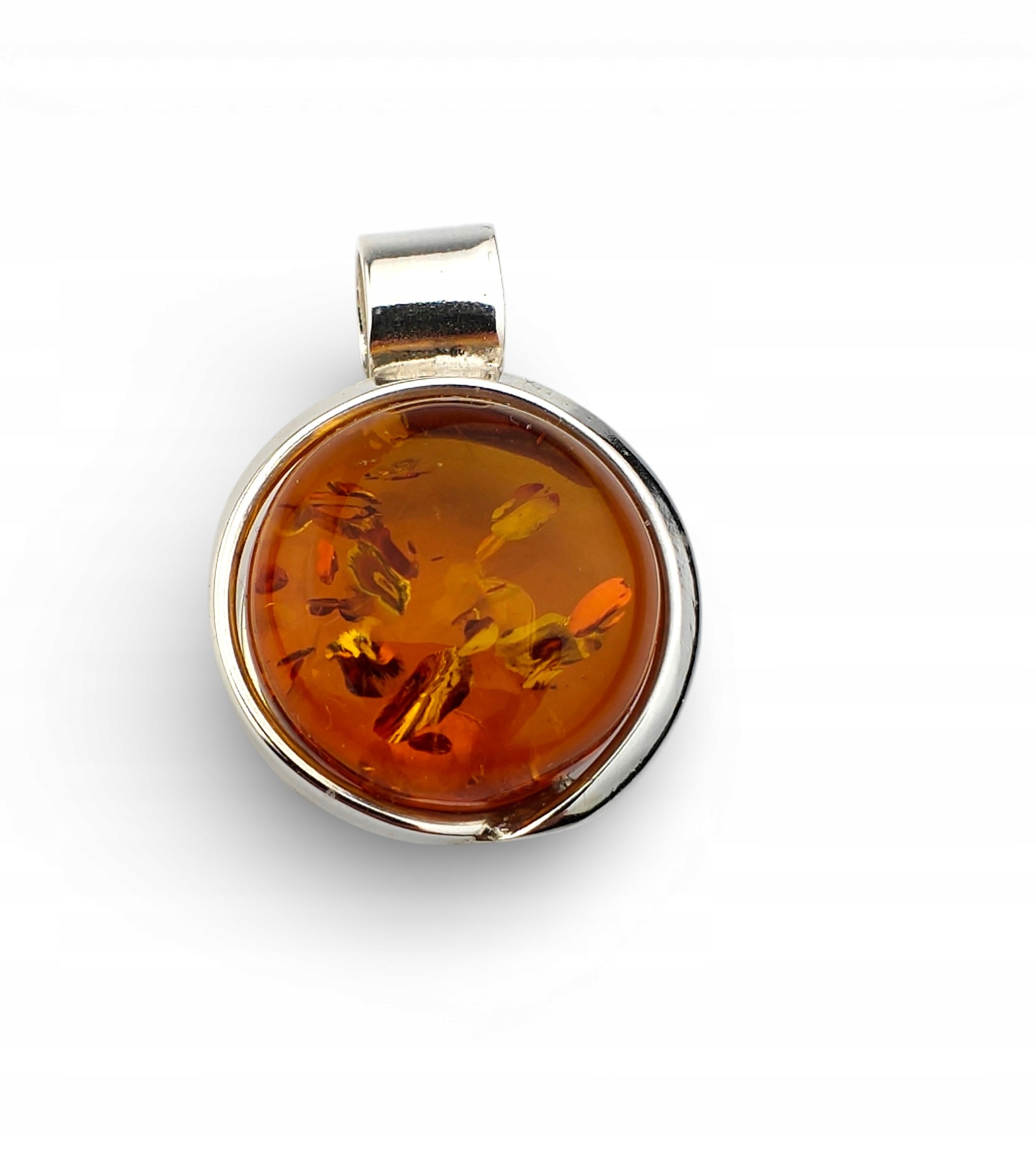 Přívěsek přívěsek koňakový jantar kulatý certifikát krabička