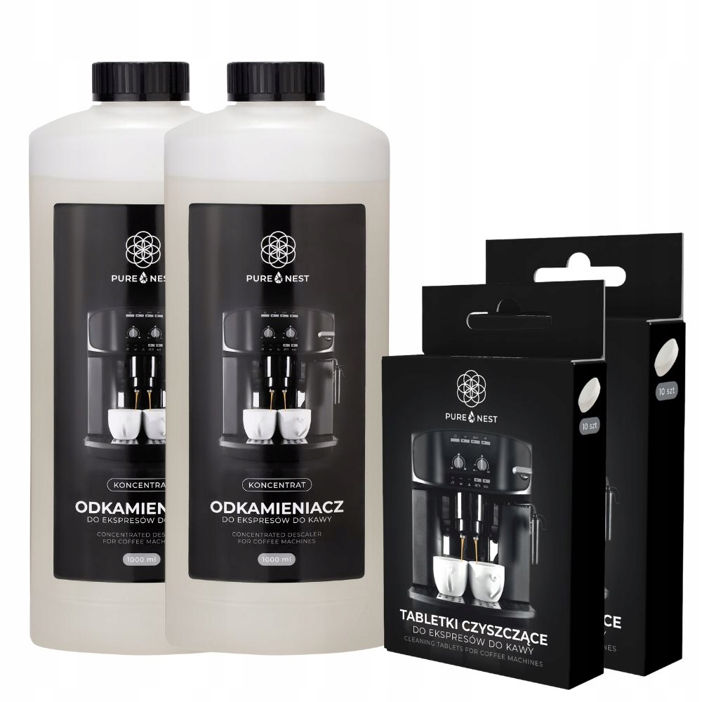 Pure Nest 2x Odkamieniacz Do Ekspresu 1L Tabletki Do Czyszczenia 10 szt.