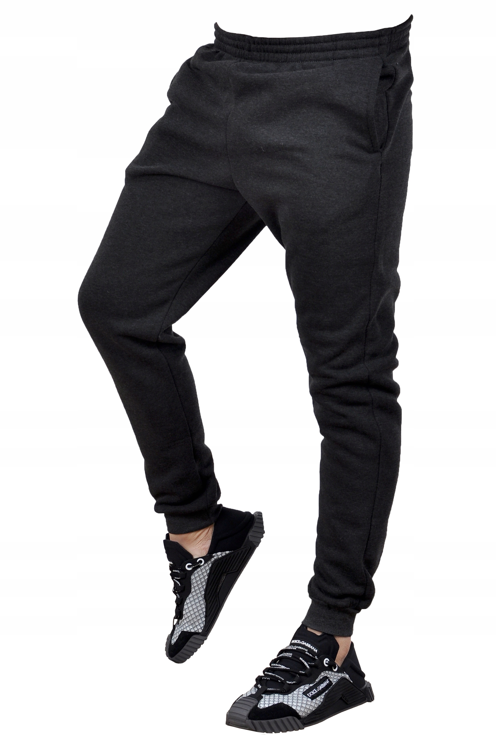 Y09 r. L MĘSKIE SPODNIE DRESOWE JOGGERY GŁADKIE Rozmiar L