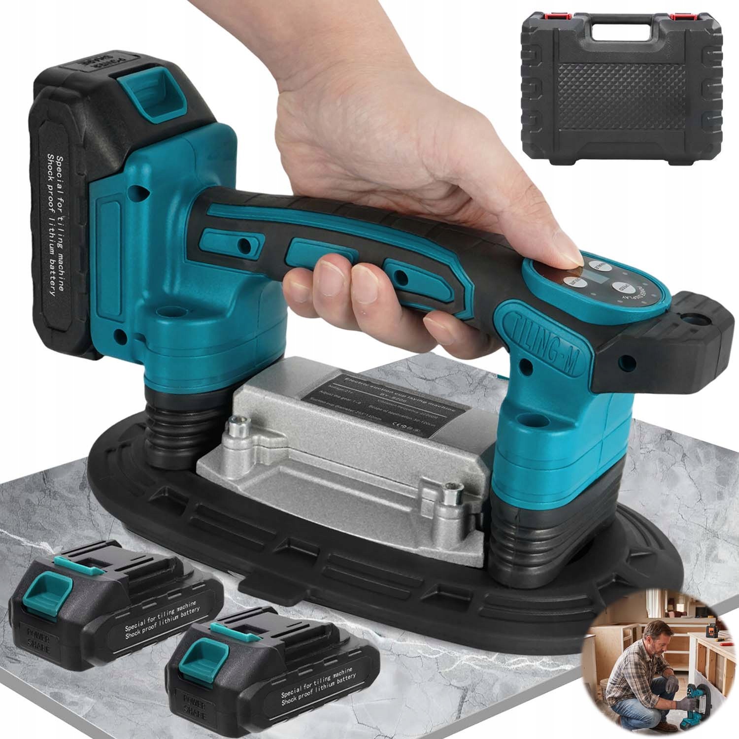 Přísavka Na Desky Akumulátorová Vakuová Držák 250 Kg LCD Slinuté Dlažby Sklo
