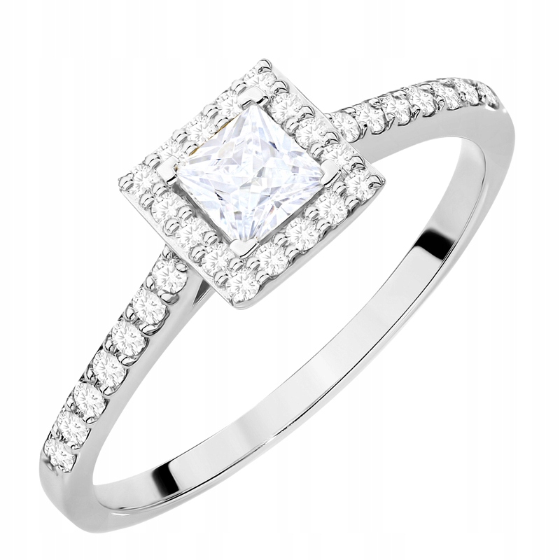 Zlatý Prstýnek pr. 585 Čtvercový diamant Brilianty 0,50ct 14k