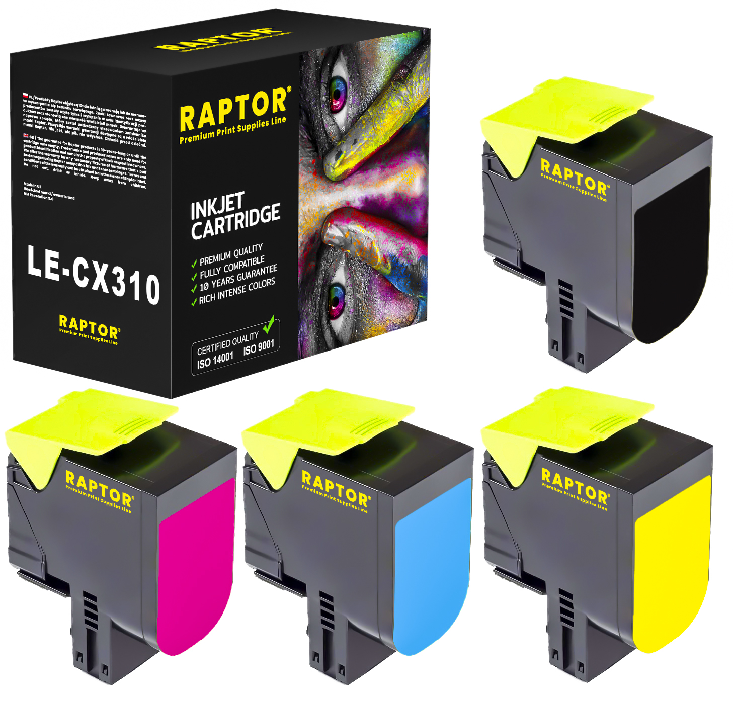 4x Toner Pro Lexmark 80C2SK0 CX310 CX410 CX510