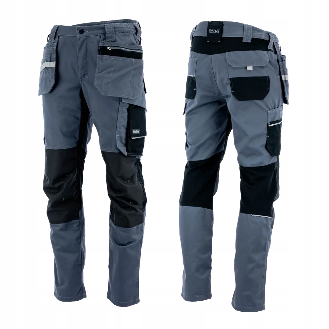Sara workwear spodnie robocze do pasa Monter SZary/czarny 58