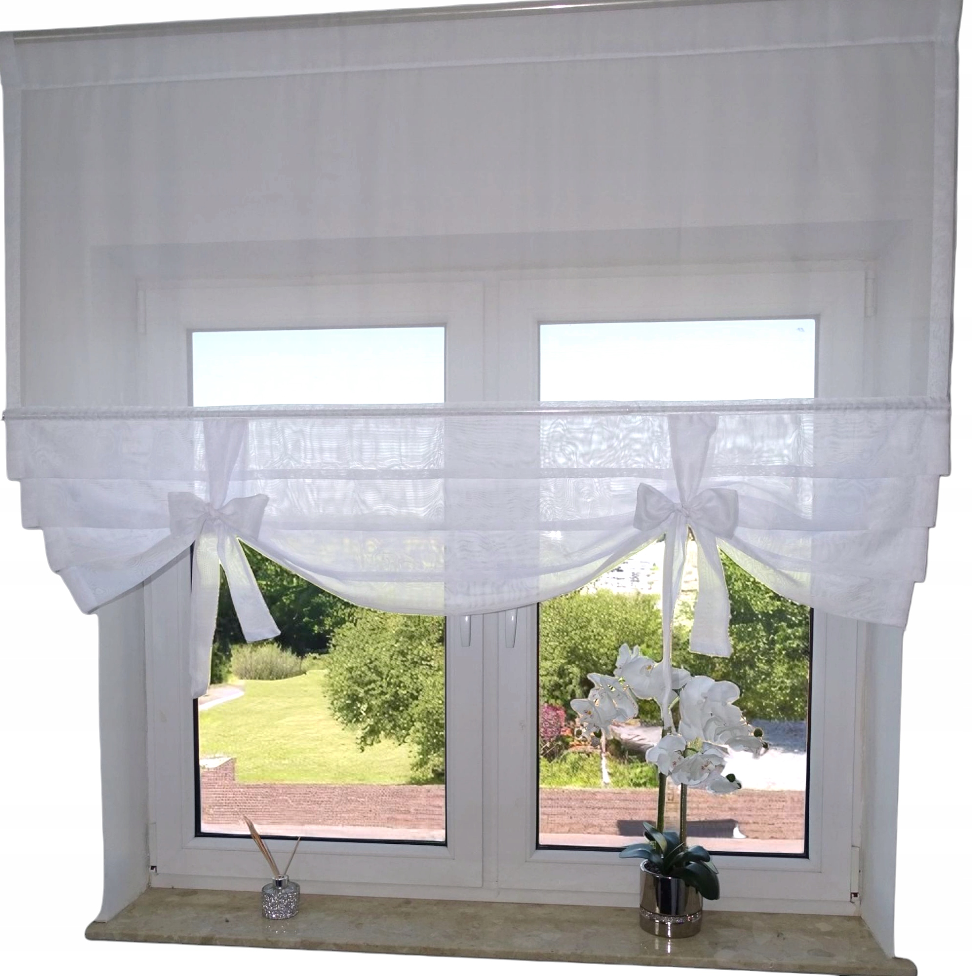 Hotová Záclona Obrazovkový Panel S Mašlemi Pokoj Kuchyně 110x90