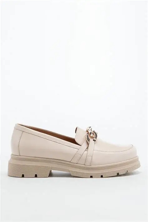 Dámské Polobotky Charles Footwear Alice Loafer Kožené Světle Béžové 37