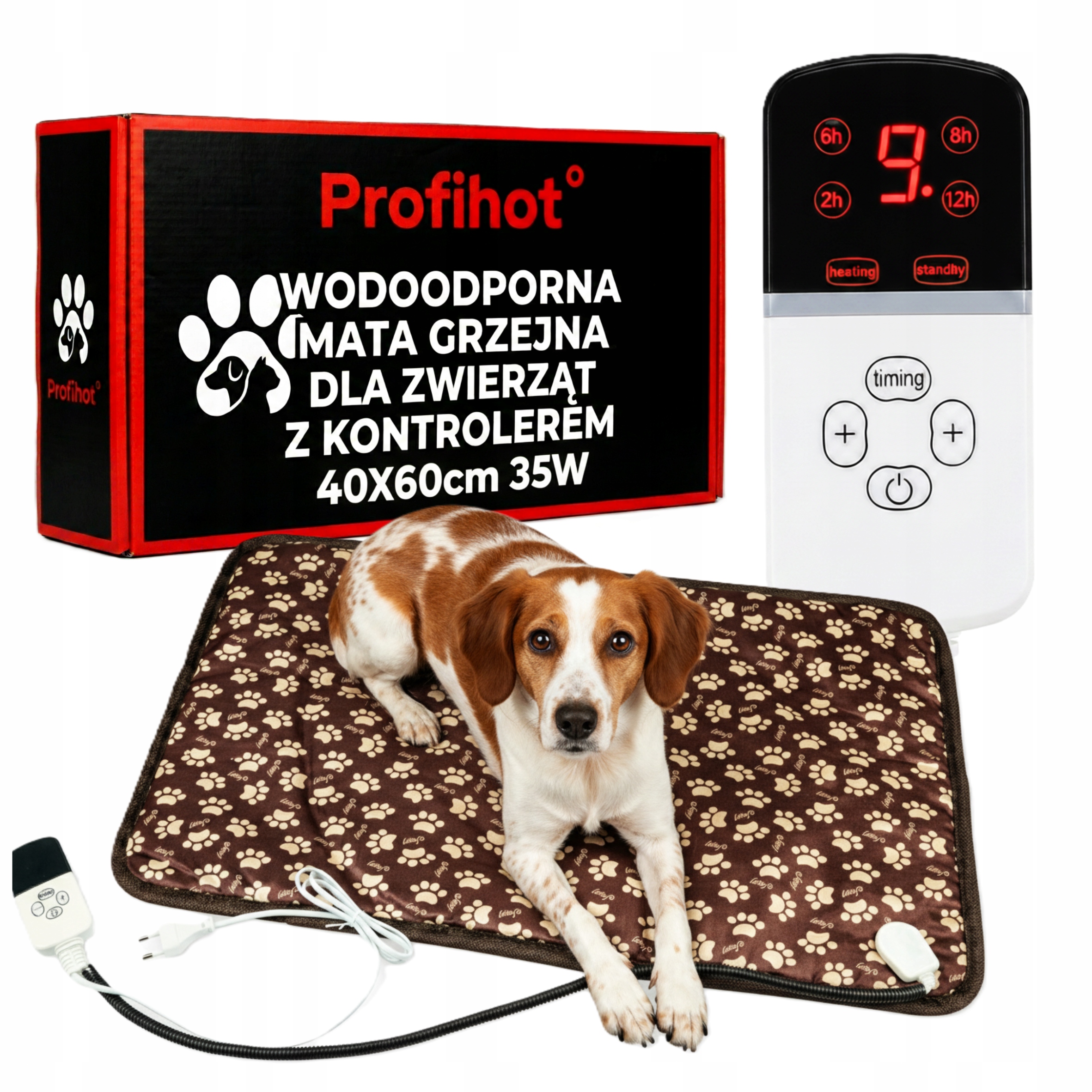 Levně Vyhřívací Podložka Pro Kočky Psa Budy Voděodolná S Ovladačem 40x60 35W