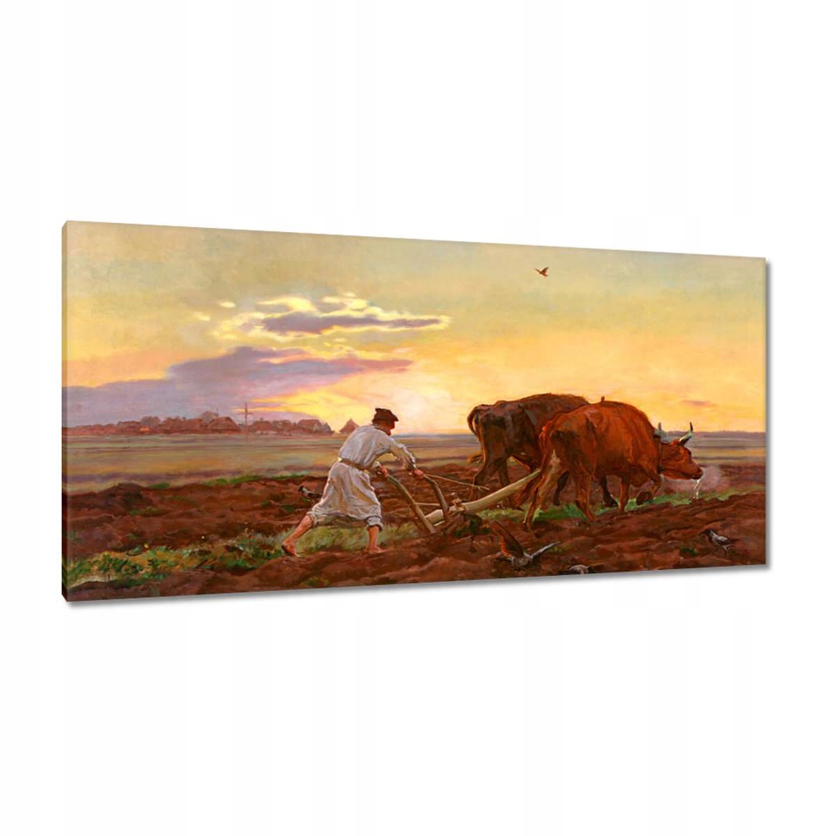 Obrazy 115x55 Chełmoński Orka Vesnice Pole