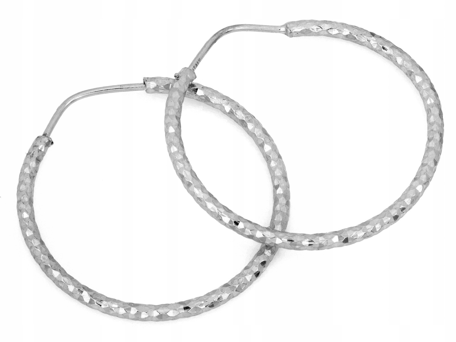 Stříbrné náušnice lesklé kruhy ryzosti 925 1.76g jako dárek elegantní design