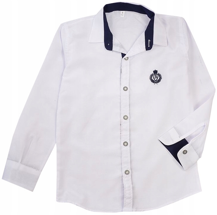KOSZULA ELEGANCKA biel długi rękaw SZKOŁA 11 H203C