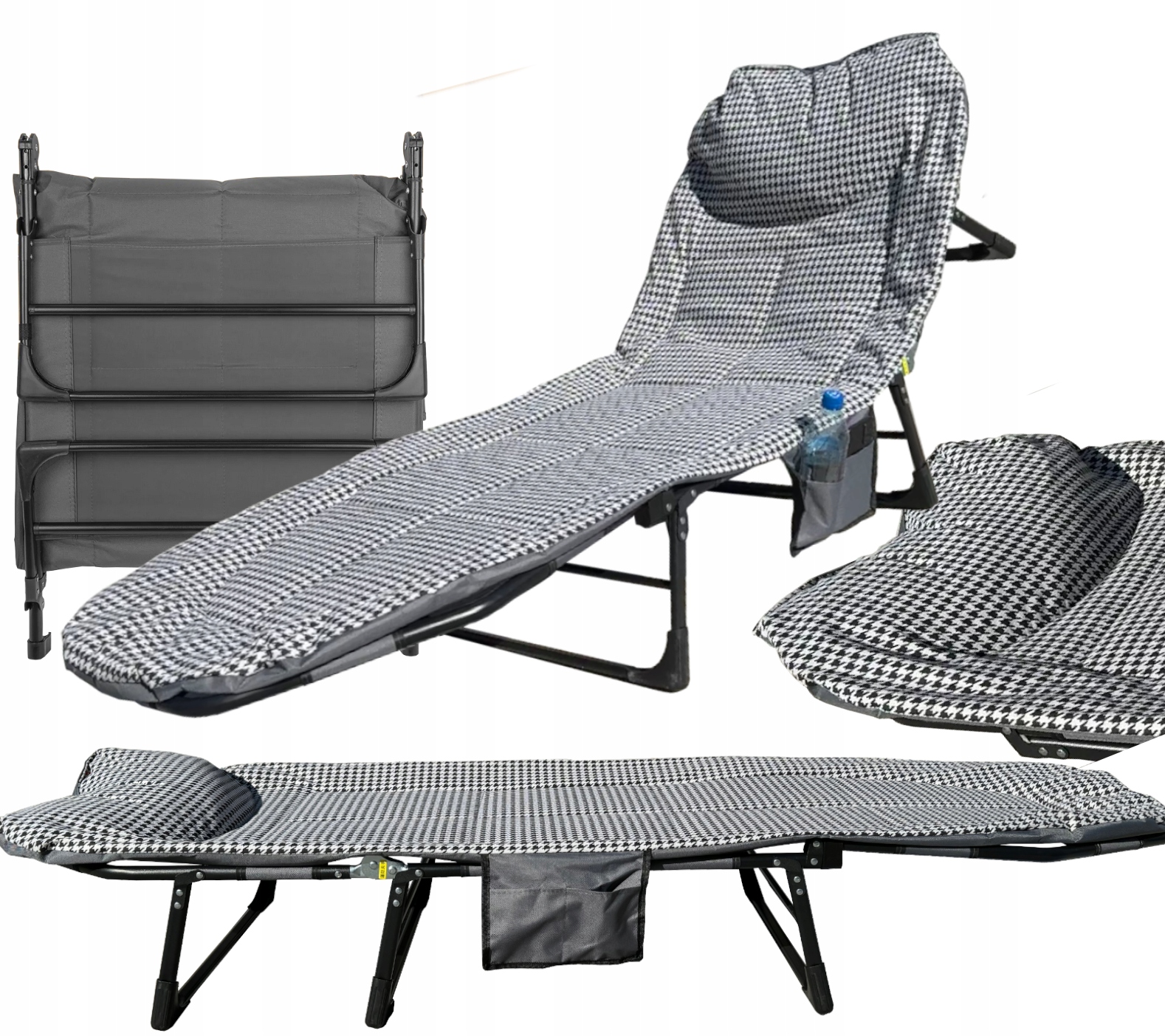 Łóżko Polowe Składane Turystyczne Leżak Kanadyjka Leżanka Stabilne 150kg Uv