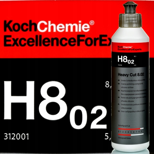 KOCH CHEMIE _ HEAVY CUT H8.02 250ML - PASTA POLERSKA OLEJOWA MOCNO ŚCIERNA