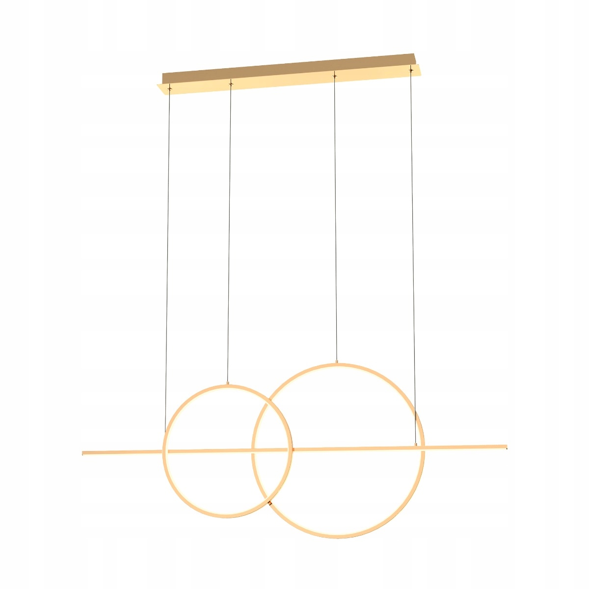 Závesná Led lampa zlatá, moderná, podlhovastá, 110 cm do obývačky Zuma Line