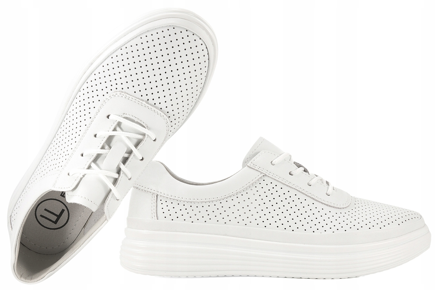 Filippo DP6753 Ažurové Polobotky Kožené Tenisky Na Platformě Pu bílé 36