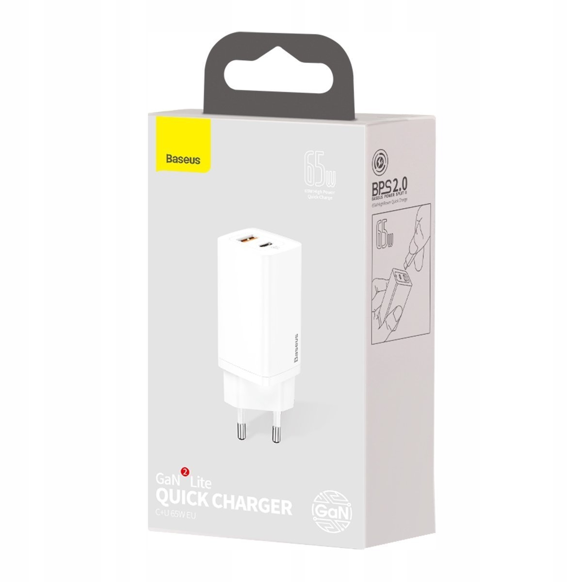 Ładowarka sieciowa Baseus GaN2 65W USB USB-C Typ C Zgodność ze standardem Quick Charge 1.0 Quick Charge 2.0 Quick Charge 3.0 Quick Charge 4.0