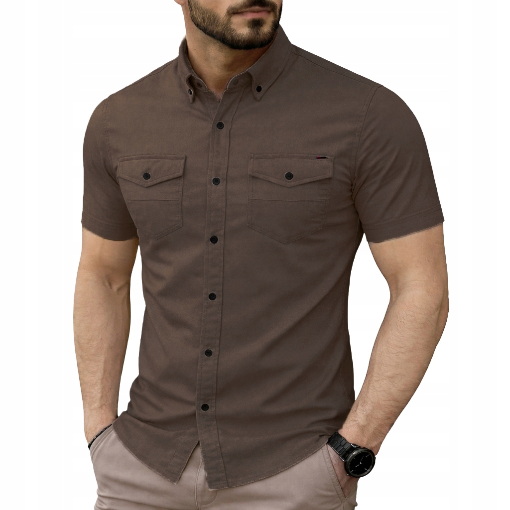 Pánská džínová košile Ležérní kapsy Denní džíny Bavlna s elastanem