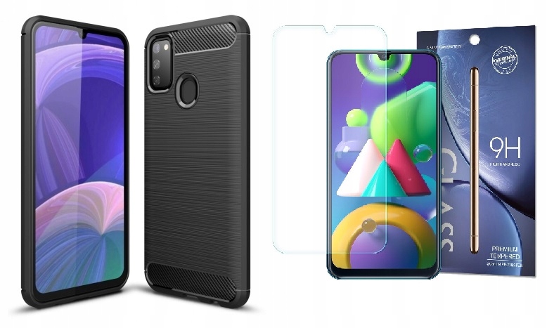 

Etui Tpu Carbon do Samsung Galaxy M21 + Szkło 9H