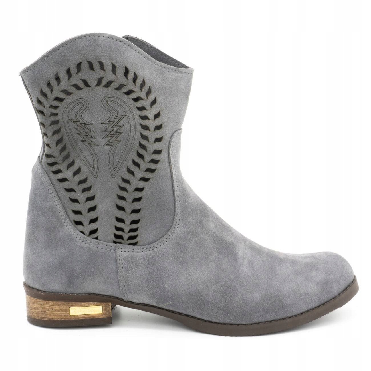 

Szare Skóra naturalna Buty Botki Olivier r.41