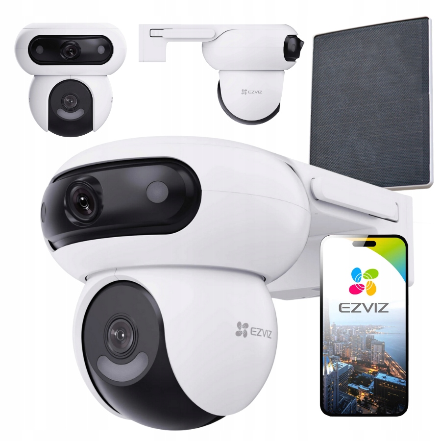 Wi-Fi otočná Ip kamera Ezviz HB90/SP Dual, Ai, Detekcia, Audio, Panel Sol