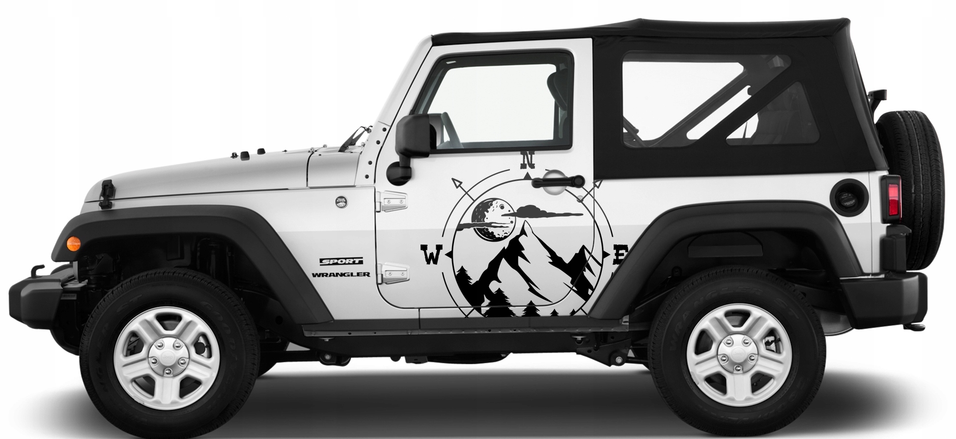 NAKLEJKI NA BOK SAMOCHODU RÓŻA WIATRÓW 93x93cm 951 Producent MGDesign