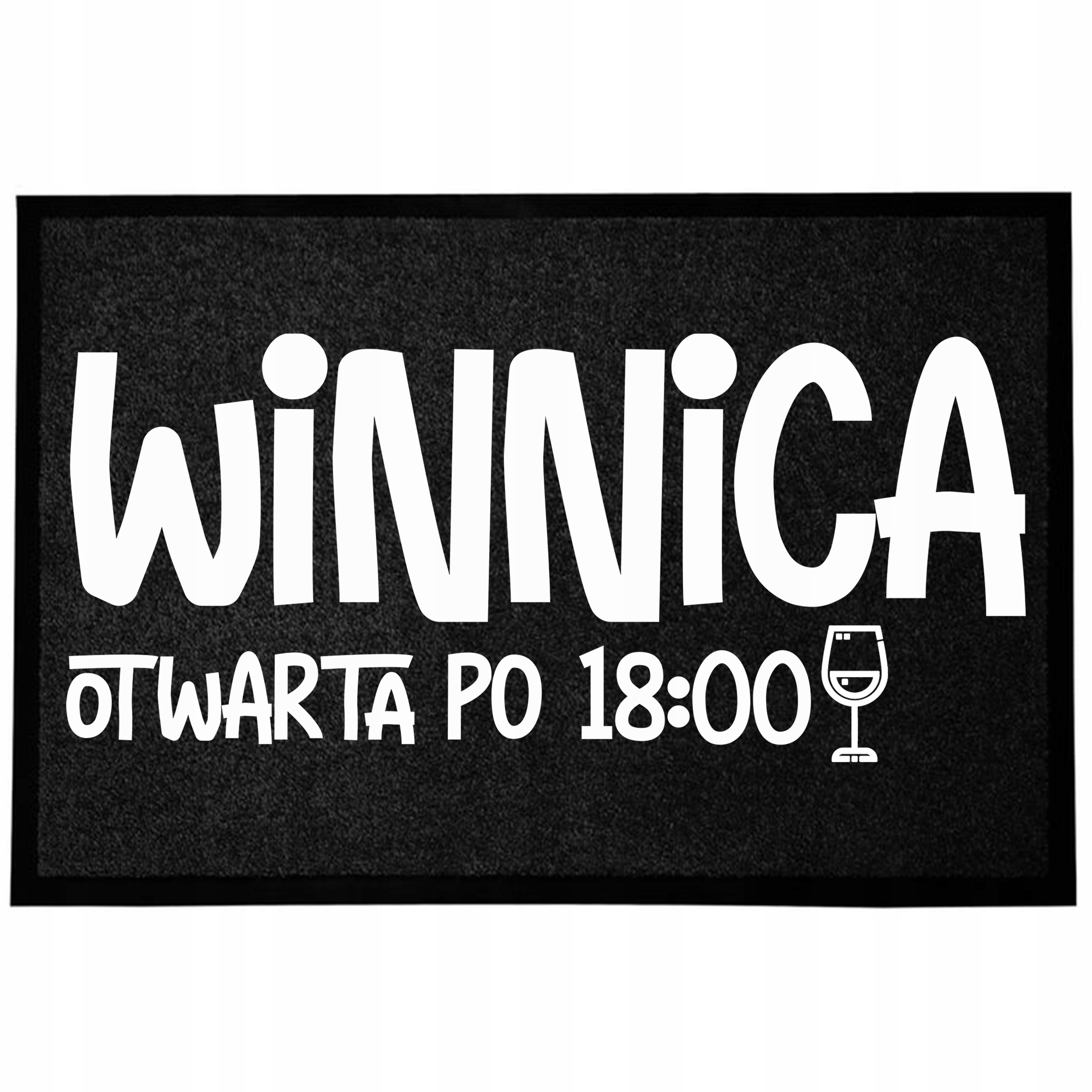 Wycieraczka Wejściowa Z Humorem 60X40 Czarna Antypoślizgowa Winnica Otwarta