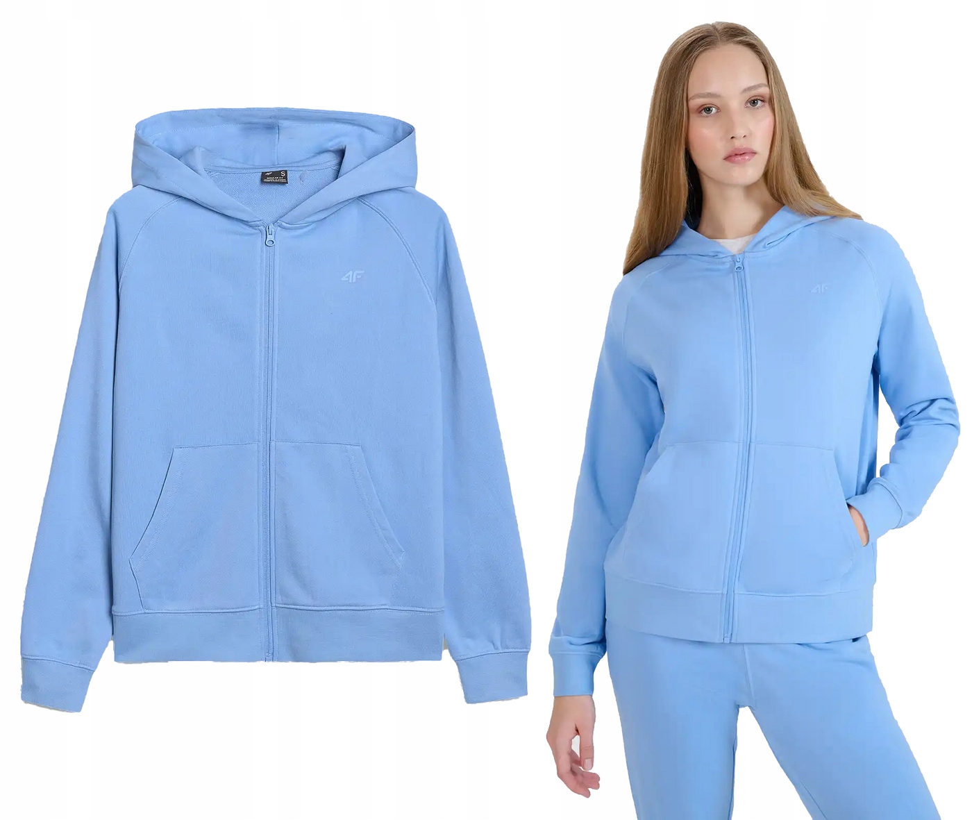 Dámská Tepláková mikina 4F F1763 se zipem s kapucí modrá S