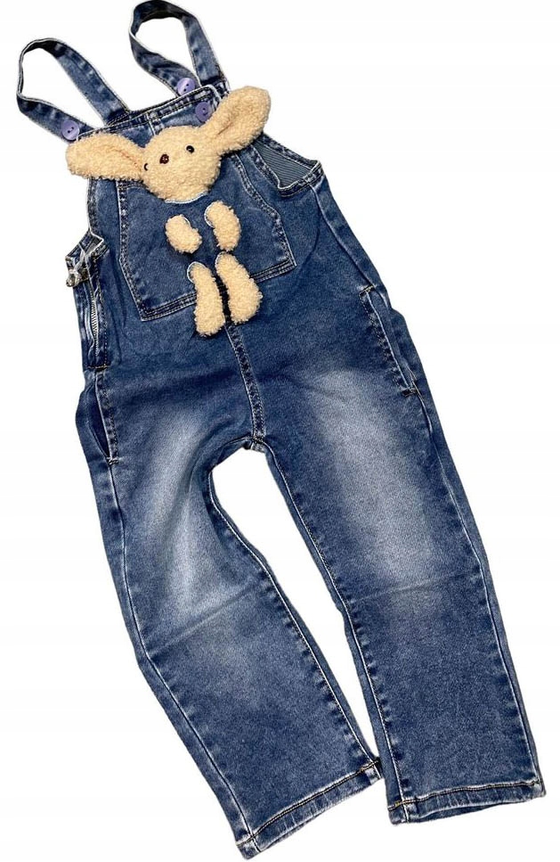 

98-104 Spodnie Ogrodniczki jeansowe Króliczek