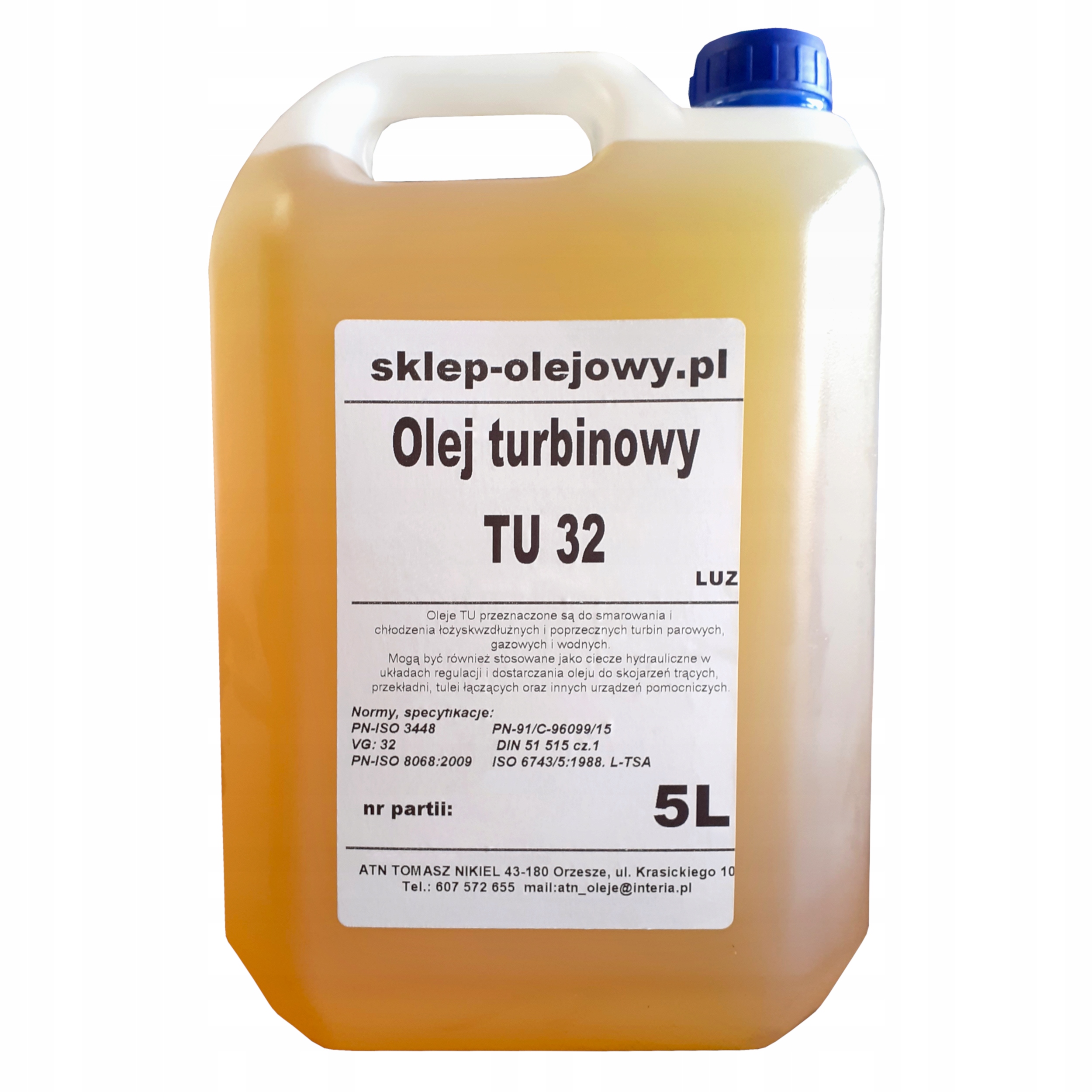

Olej Turbinowy Tu 32 5L Jasol Tu 32