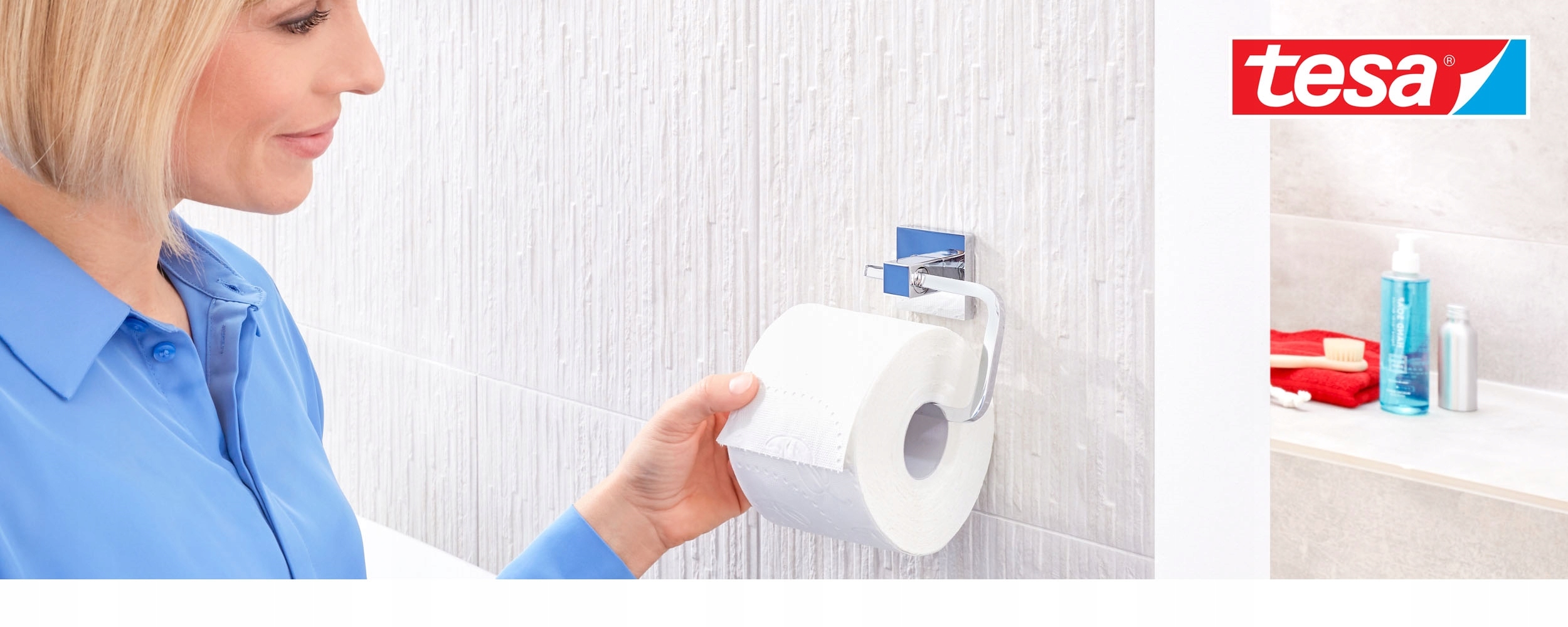 Uchwyt na papier toaletowy BEZ WIERCENIA tesa Marka Tesa