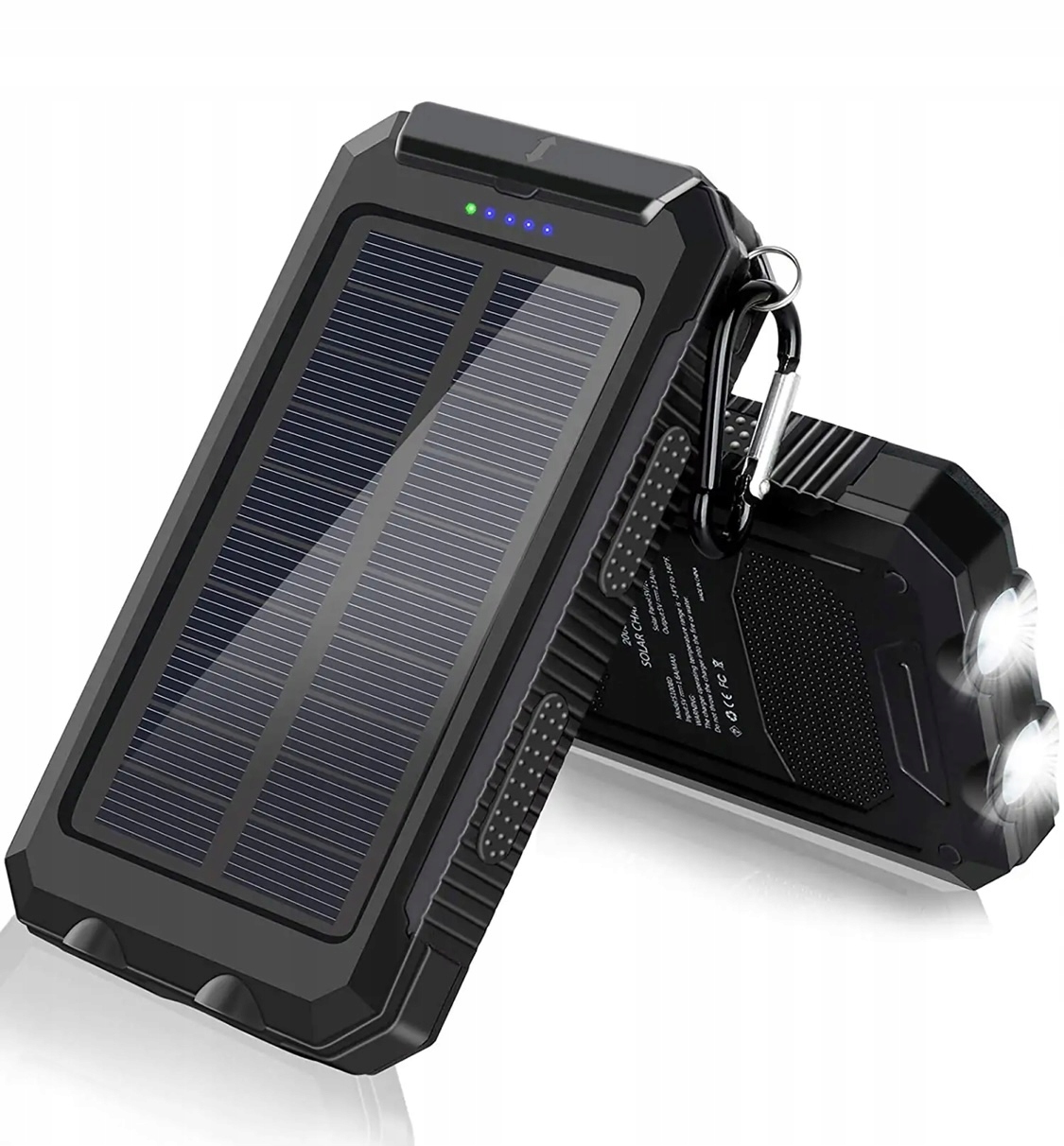 POWERBANK SOLARNY PANCERNY 20000MAH 2xUSB LATARKA