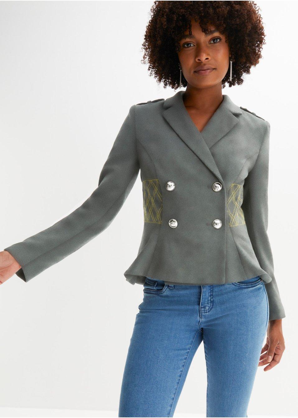 32 BONPRIX KRÓTKI PŁASZCZYK Wzór dominujący bez wzoru