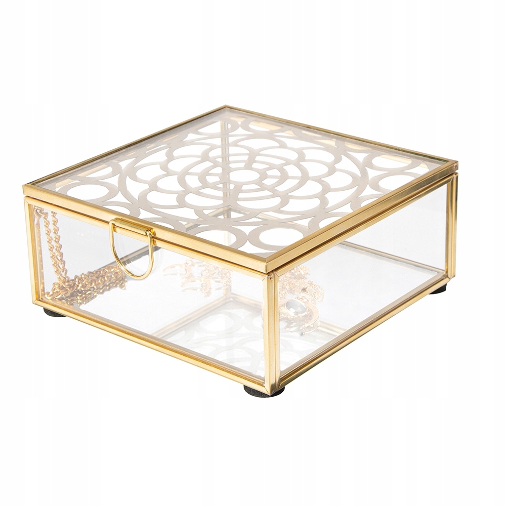 

Szkatułka na biżuterię szklana Organizer Glamour