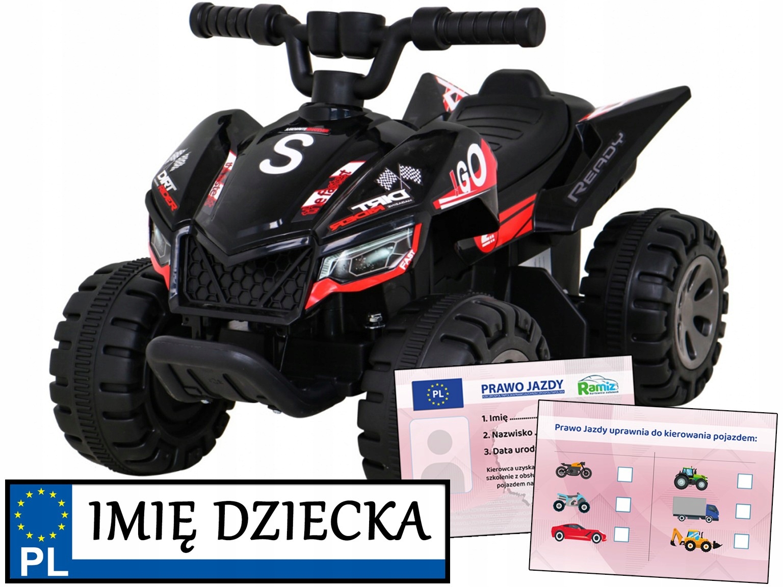 Quad The Fastest pojazd elektryczny na akumulator Melodie Silnik 25W