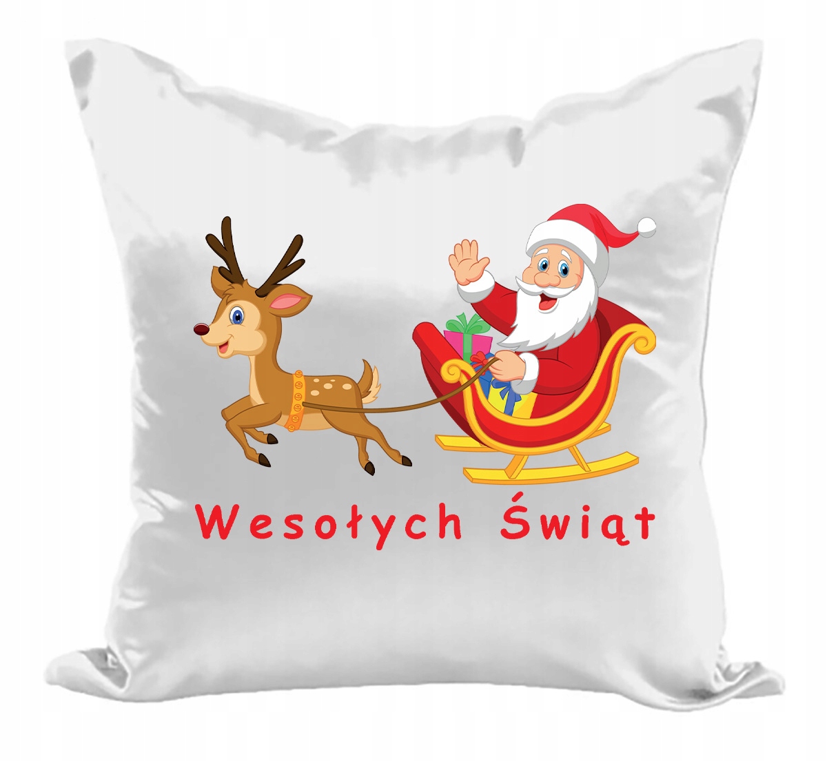 

Poszewka Na Poduszkę Satynowa Świąteczna Renifer