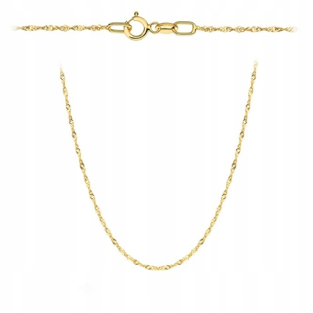 Zlatý Řetízek 585 Singapur Lehký Univerzální Jednoduchý Vzor 40 CM