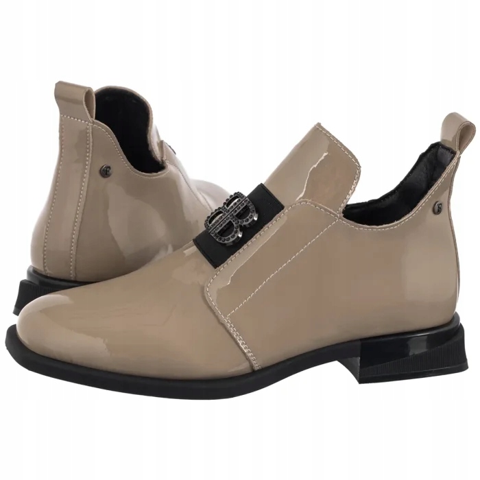 Kožené dámské Kotníkové Boty Lakované Filippo béžové DBT4763/25