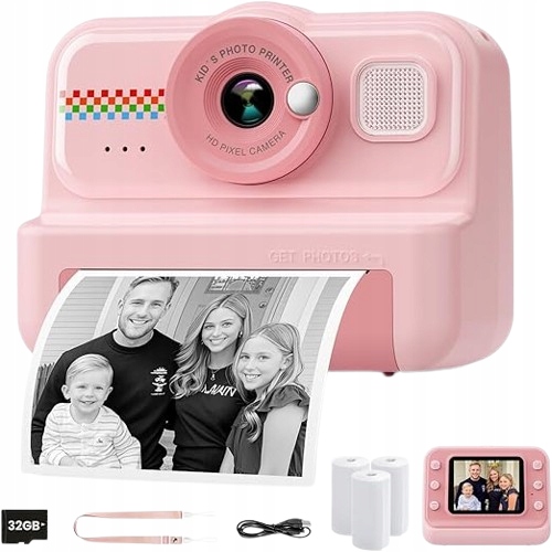 Instantní fotoaparát pro termální tisk pro děti Ala Instaks 32 Gb růžový
