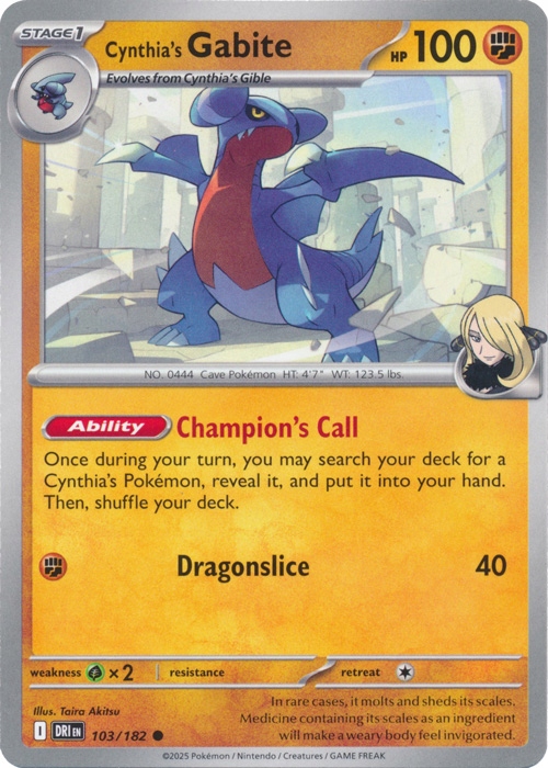 Cynthia's Gabite (dri 103)