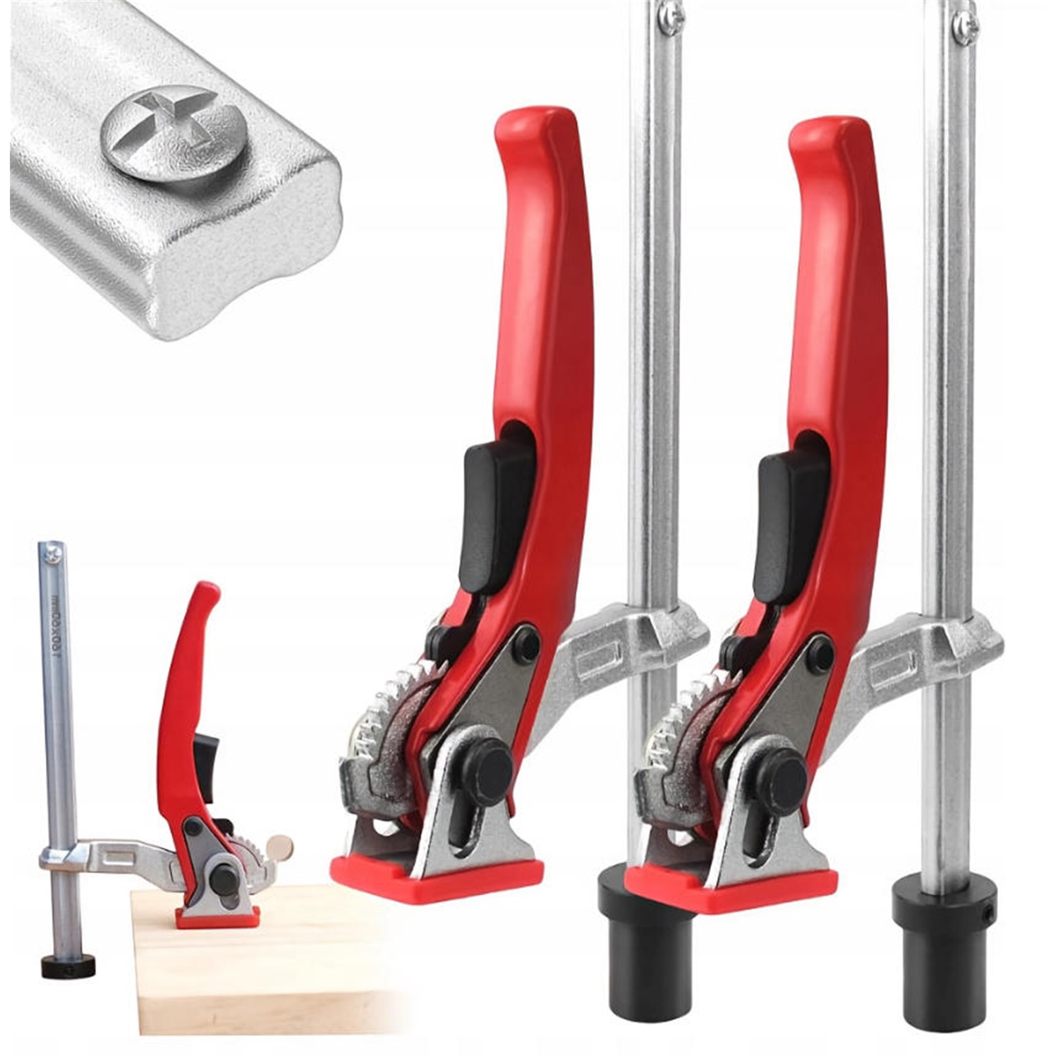 Zacisk Warsztatowy 160 MM Zestaw 2 Szt Zacisk Dźwigniowy Stołowy 20 MM