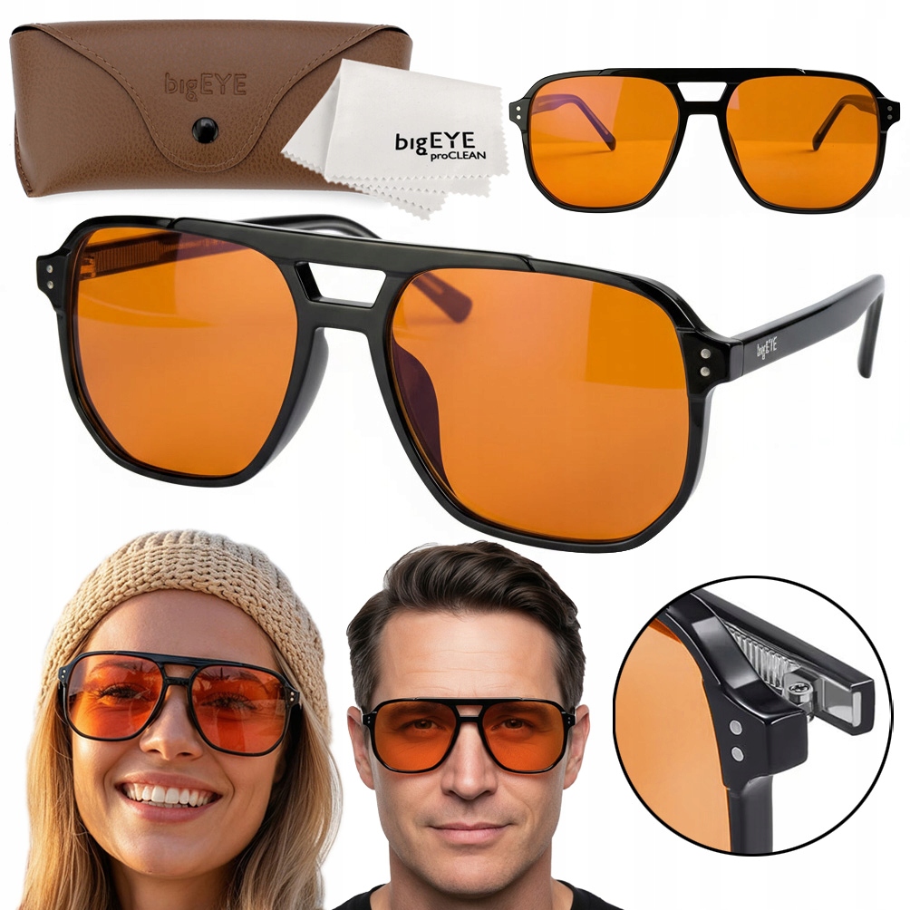 Sluneční brýle Pilotki Retro oranžové Filtr Blue UV400 TR90