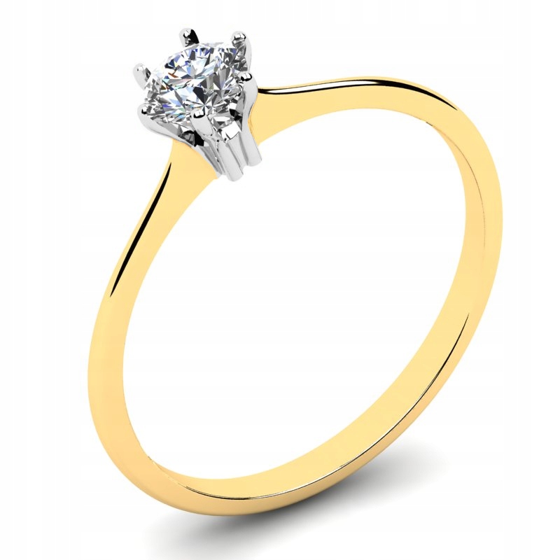 

Klasyczny Pierścionek Złoty Z Brylantem 0,25CT