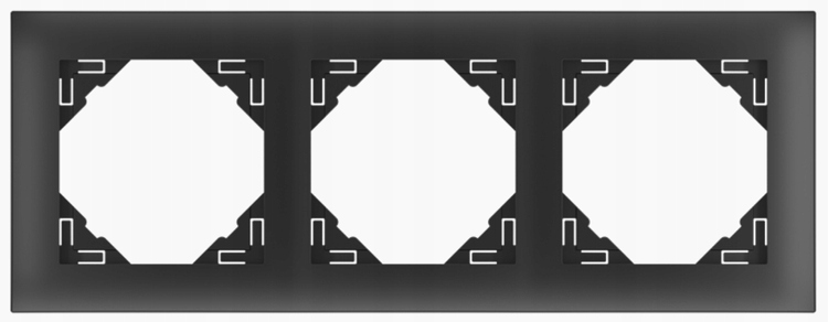 

Efapel Aquarella Ramka 3-KROTNA Czarny 90930 Kpm