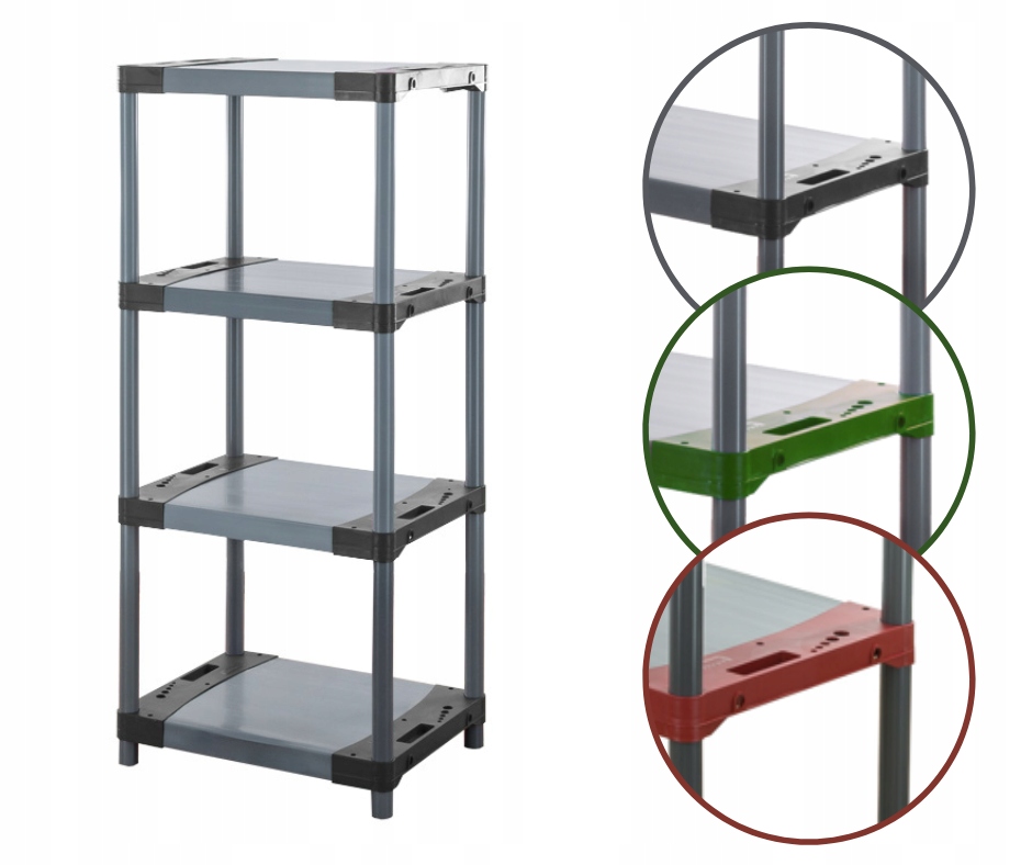 Skladový regál plastový regál do pivnice regál do garáže 138x80x46 Eko