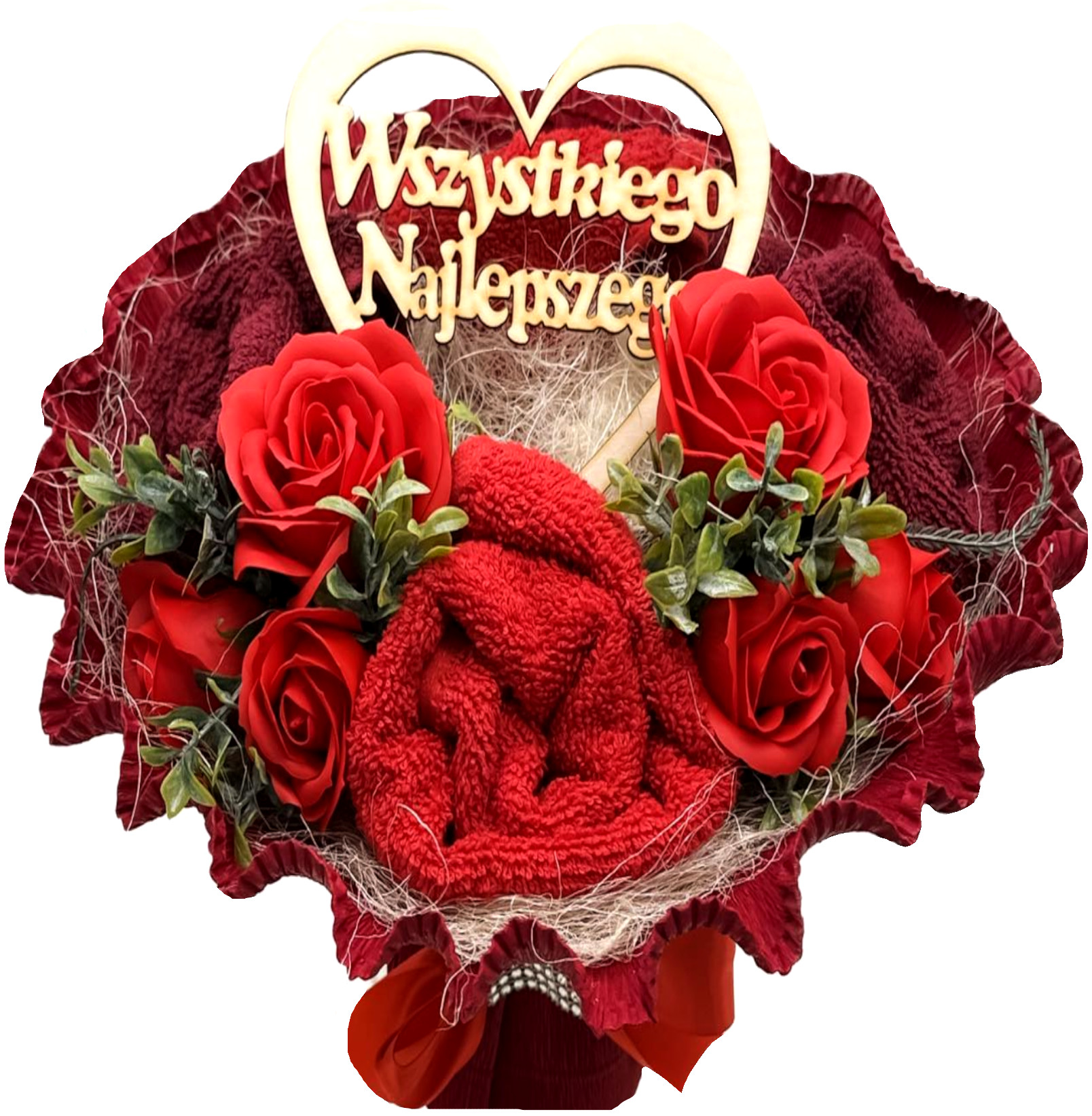 Piękny bukiet ręczników Prezent na Rocznicę ślubu Gramatura ręcznika 410-500 GSM