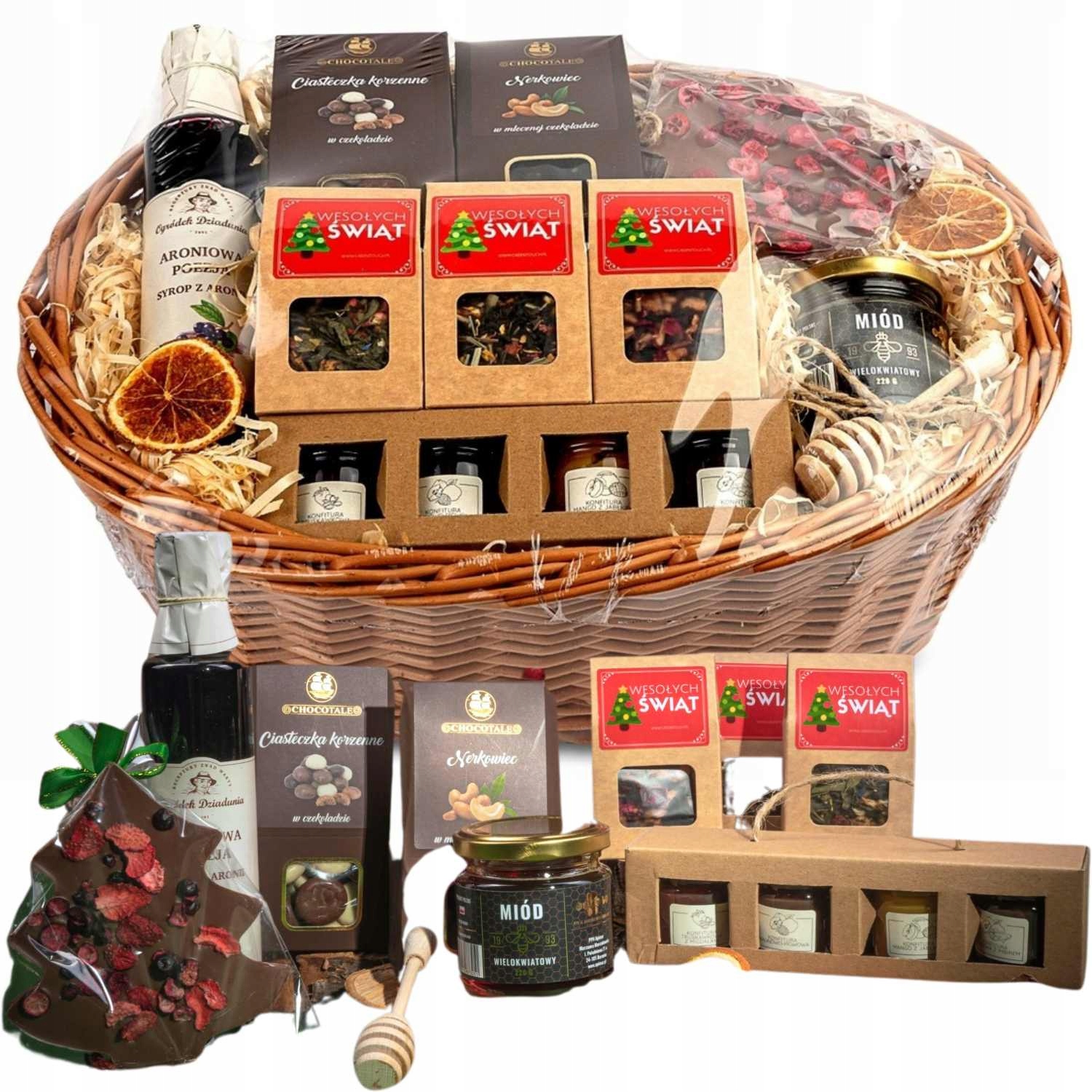 Dárkový Koš Sada Čajů Med Džemy Velký Hotový Dárek K Vánocům