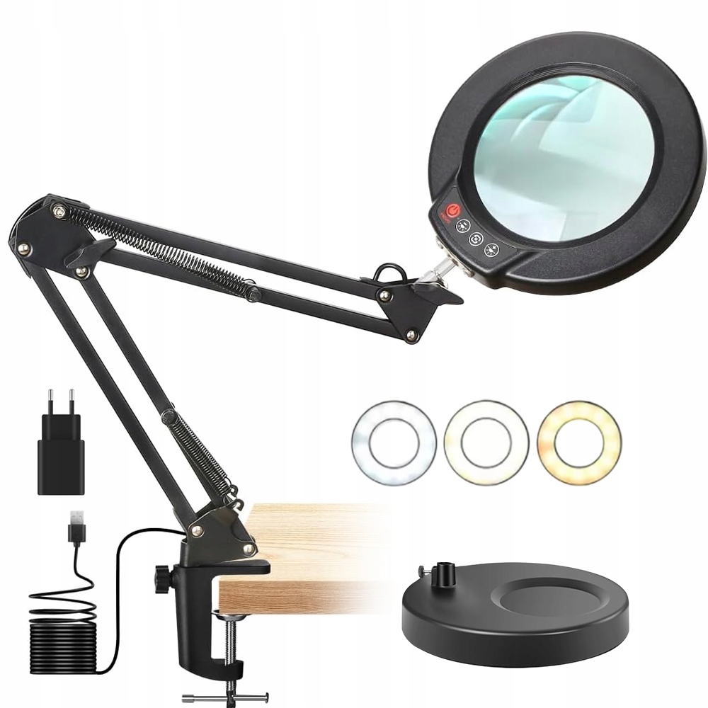 Led Lampa Kosmetická Lupa Servisní Sklo Zvětšovací Kreslicí Lampa