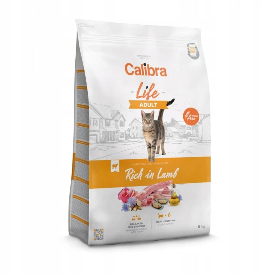 Calibra Cat Life Adult Lamb Bezobilné suché krmivo pro kočky 6 kg