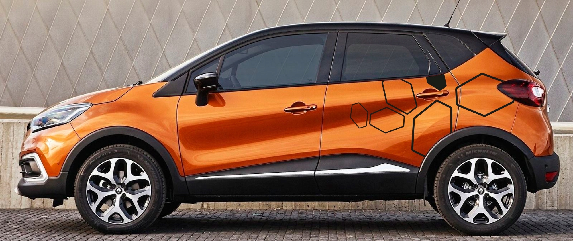 Naklejki Renault Captur Hexagony 01